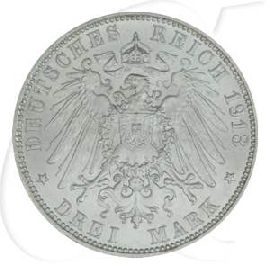 Deutschland Hamburg 3 Mark 1913 st Wappen