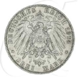 Deutschland Hamburg 3 Mark 1914 ss Wappen