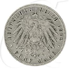 Deutschland Hamburg 5 Mark 1902 fast ss