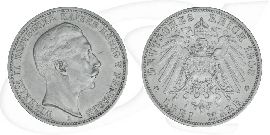 Deutschland Preussen 3 Mark 1908 ss-vz Wilhelm II.