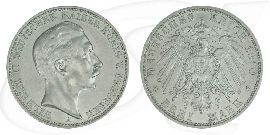 Deutschland Preussen 3 Mark 1911 ss Wilhelm II.