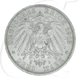 Deutschland Preussen 3 Mark 1913 vz Wilhelm II. Regierungsjubiläum