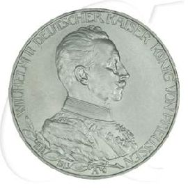 Deutschland Preussen 3 Mark 1913 vz-st Wilhelm II. Regierungsjubiläum