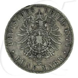Deutschland Preussen 5 Mark 1876 A s-ss RF Wilhelm I.