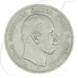 Deutschland Preussen 5 Mark 1876 B fast ss Wilhelm I.
