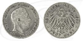 Deutschland Preussen 5 Mark 1898 s-ss Wilhelm II.