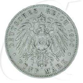 Deutschland Preussen 5 Mark 1900 ss Wilhelm II.