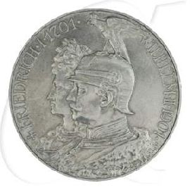 Deutschland Preussen 5 Mark 1901 vz 200 Jahre Königreich