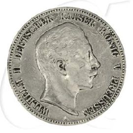 Deutschland Preussen 5 Mark 1904 s-ss Wilhelm II.