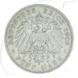 Deutschland Preussen 5 Mark 1906 ss Wilhelm II.