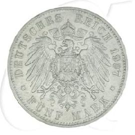 Deutschland Preussen 5 Mark 1907 ss Wilhelm II.