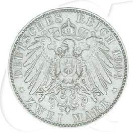 Deutschland Sachsen 2 Mark 1904 ss Georg
