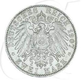 Deutschland Sachsen 2 Mark 1907 vz Friedrich August III.