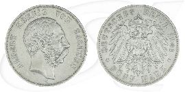Deutschland Sachsen 5 Mark 1901 ss Albert