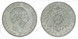Deutschland Sachsen 5 Mark 1902 vz-st Albert Tod