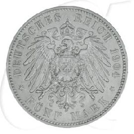 Deutschland Sachsen 5 Mark 1904 vz-st Georg