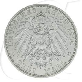 Deutschland Sachsen-Weimar-Eisenach 3 Mark 1910 vz-st Hochzeit