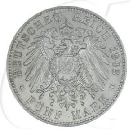 Deutschland Sachsen-Weimar-Eisenach 5 Mark 1903 ss-vz Hochzeit
