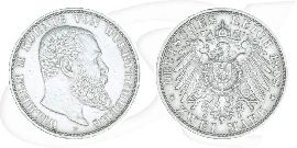 Deutschland Württemberg 2 Mark 1908 vz Wilhelm II.