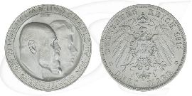 Deutschland Württemberg 3 Mark 1911 st Wilhelm II. Silberhochzeit