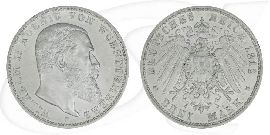 Deutschland Württemberg 3 Mark 1912 ss-vz Wilhelm II.
