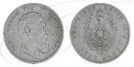 Deutschland Württemberg 5 Mark 1875 ss Karl