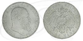 Deutschland Württemberg 5 Mark 1913 vz-st Wilhelm II.