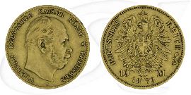 Deutschland 10 Mark Gold 1873 A ss Preussen Kaiser Wilhelm I. Münze Vorderseite und Rückseite zusammen