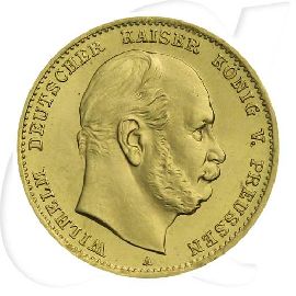 Deutschland Preussen 10 Mark Gold 1873 A vz-st Wilhelm I. Münzen-Bildseite