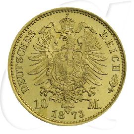Deutschland Preussen 10 Mark Gold 1873 A vz-st Wilhelm I. Münzen-Wertseite