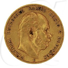 Deutschland Preussen 10 Mark Gold 1873 B ss Wilhelm I. Münzen-Bildseite