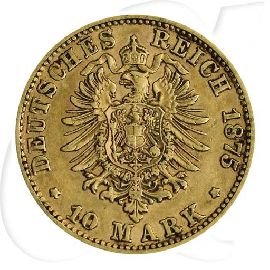 Deutschland Preussen 10 Mark Gold 1875 C ss Wilhelm I. Münzen-Wertseite