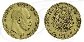 Deutschland Preussen 10 Mark Gold 1877 B ss Wilhelm I. Münze Vorderseite und Rückseite zusammen