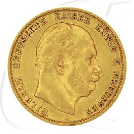 Deutschland Preussen 10 Mark Gold 1878 A ss Wilhelm I. Münzen-Bildseite
