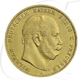 Deutschland Preussen 10 Mark Gold 1879 A ss Wilhelm I.