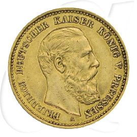 Deutschland Preussen 10 Mark Gold 1888 ss Friedrich III. Münzen-Bildseite