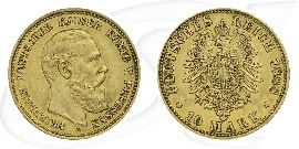Deutschland Preussen 10 Mark Gold 1888 ss Friedrich III. Münze Vorderseite und Rückseite zusammen