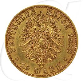 Deutschland Preussen 10 Mark Gold 1888 A ss poliert Friedrich III. Münzen-Wertseite
