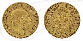 Deutschland Sachsen 10 Mark Gold 1896 E ss Sachsen Albert Münze Vorderseite und Rückseite zusammen