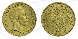 Deutschland Preussen 10 Mark Gold 1902 vz Wilhelm II. Münze Vorderseite und Rückseite zusammen