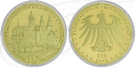 BRD 100 Euro Luthergedenkstätten Eisleben und Wittenberg 2017 A OVP Gold Münze Vorderseite und Rückseite zusammen