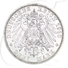 Deutschland 1910 3 Mark Hochzeit Sachsen-Weimar-Eisenach Münzen-Wertseite