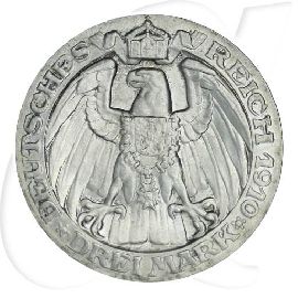 Deutschland 1910 Berlin Uni 3 Mark Münzen-Wertseite