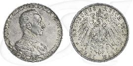 Deutschland 1913 3 Mark Regierungsjubiläum Wilhelm II Münze Vorderseite und Rückseite zusammen