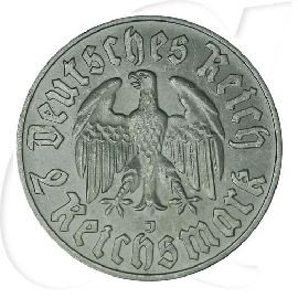 Deutschland Drittes Reich 2 RM 1933 J st 450. Geburtstag Martin Luther Münzen-Wertseite