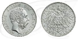 Deutschland Sachsen 2 Mark 1902 st Albert auf den Tod Münze Vorderseite und Rückseite zusammen