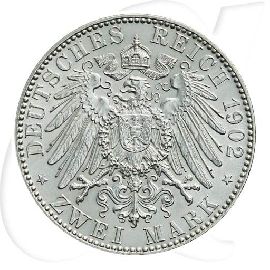 Deutschland Sachsen 2 Mark 1902 st Albert auf den Tod Münzen-Wertseite