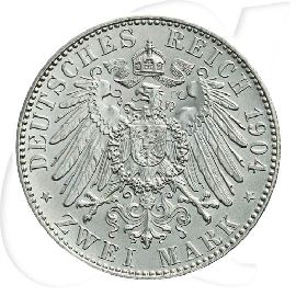 Deutschland Sachsen 2 Mark 1904 st Georg Münzen-Wertseite