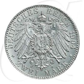 Deutschland Sachsen 2 Mark 1904 vz-st Georg