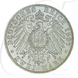 Deutschland Bayern 2 Mark 1907 vz+ Otto